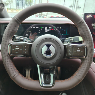 D9全包手缝 专用手缝方向盘套N9 25款 比亚迪腾势Z9GT三幅方向盘套