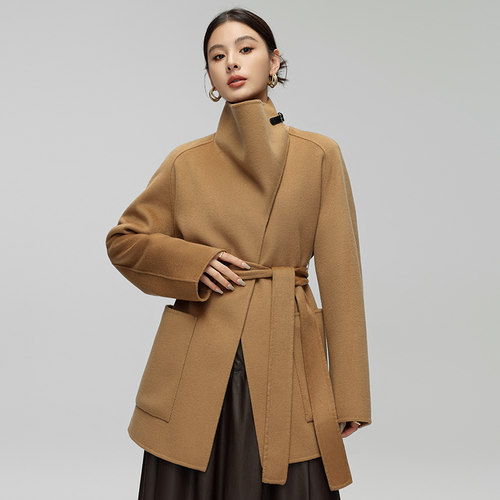 山羊绒时尚简约双面羊毛大衣女