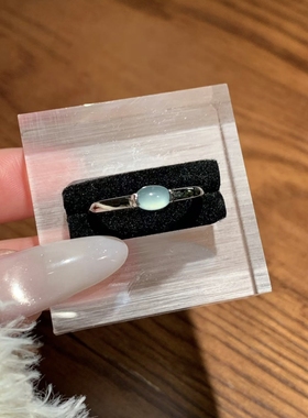 「一抹清泉」天然蓝水翡翠戒指女款s925银轻奢小众高级感送礼闺蜜