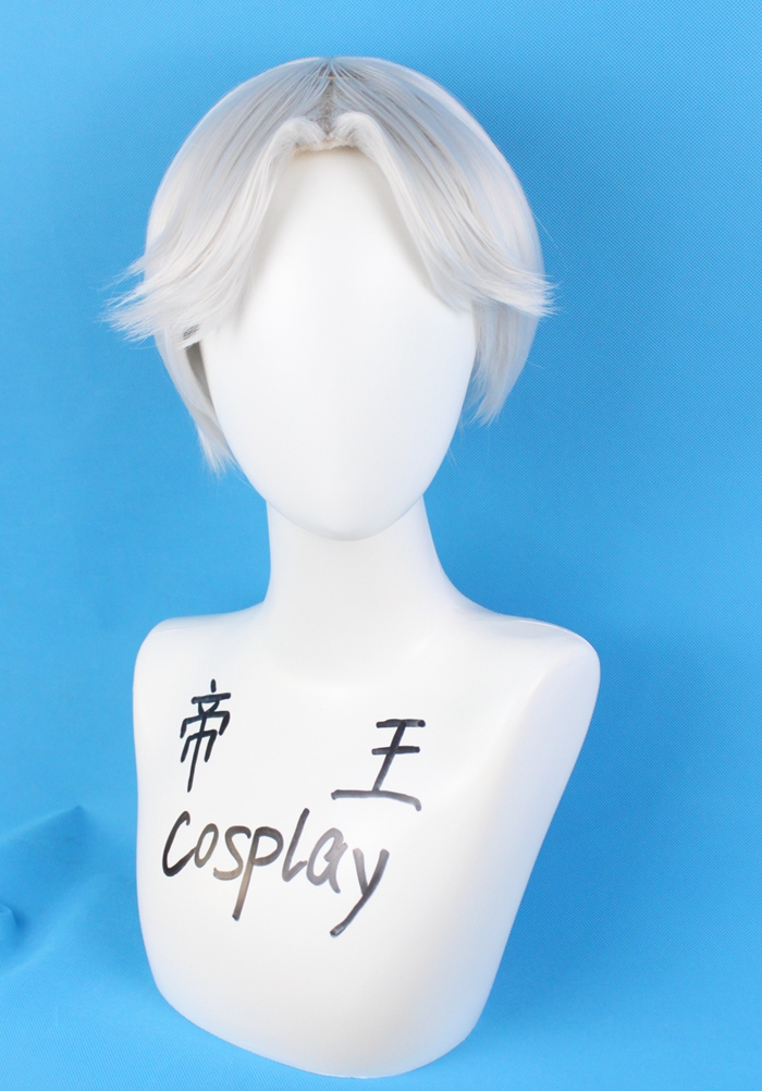 帝王cosplay假发套OVERLORD2塞巴斯蒂安强COS短银灰色定制假毛