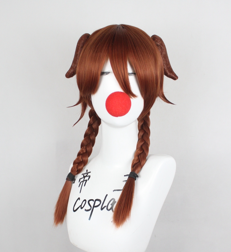 帝王cosplay假发COS戌神沁音 hololive 350色耳朵形状定制假发