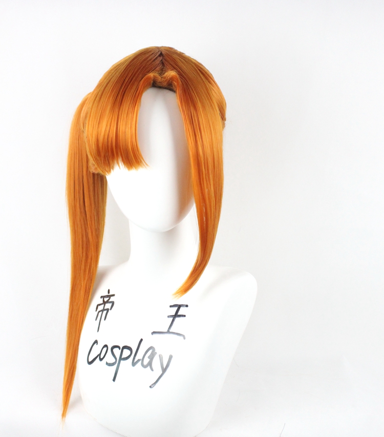 帝王cosplay假发Michaela Plays COS塞拉2735橘黄色马尾定制假毛