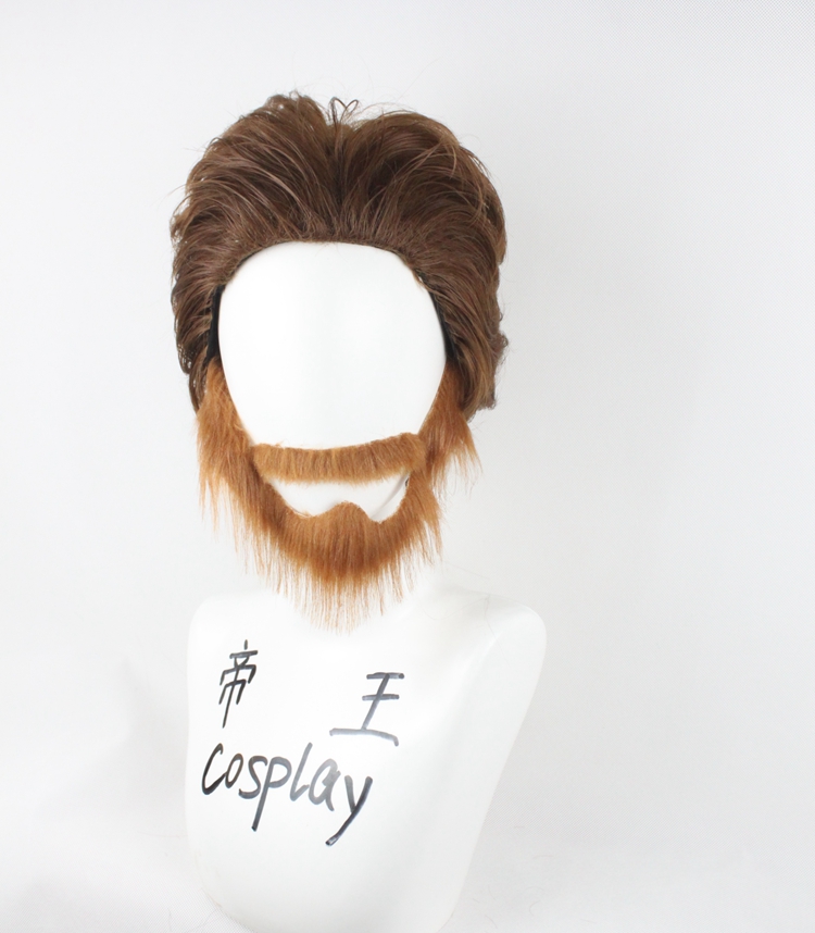 帝王cosplay假发   X战警 COS金刚狼 狼叔 胡子 假发男 定制假毛