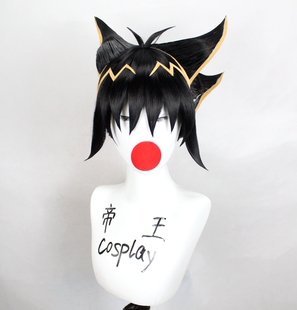 帝王cosplay假毛 游戏王COS武藤游戏 粘定型翻翘短发定制假发