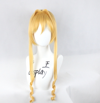帝王cosplay假发COS神风怪盗贞德 怪盗贞德黄色马尾定制假毛