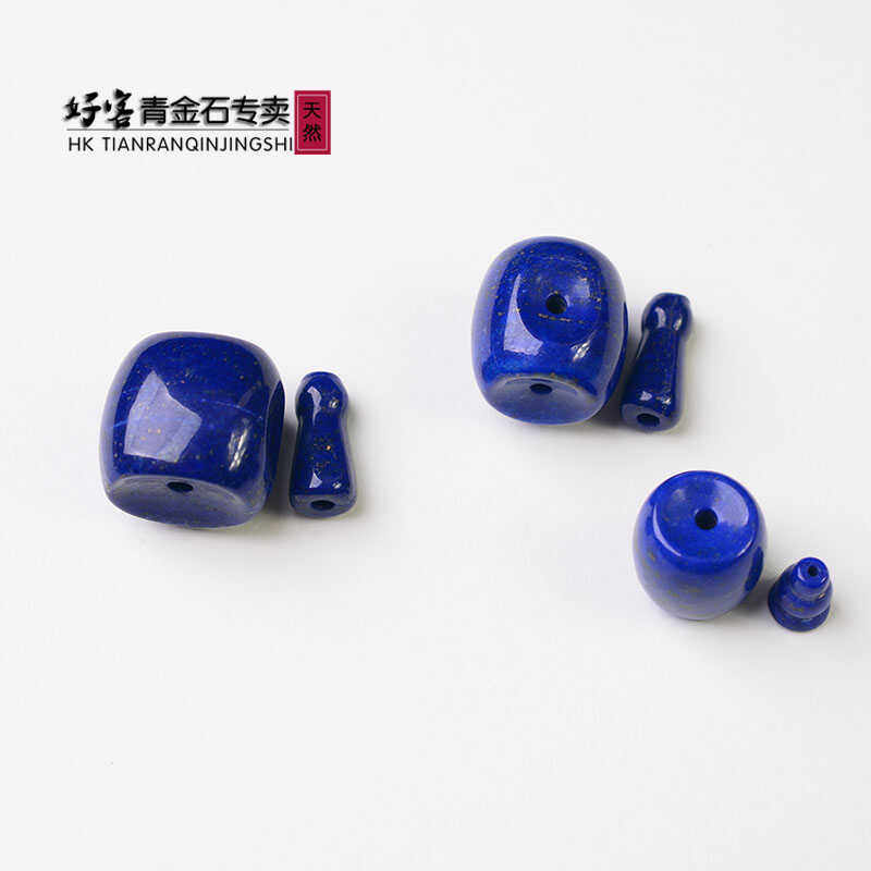 好客青金 精选天然阿富汗青金石藏式三通佛头 成色好 diy佛珠配件