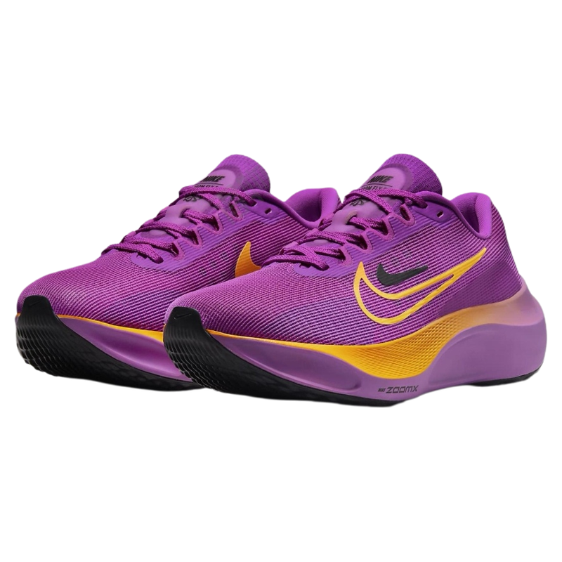 Nike Zoom Fly 5疾速泡棉碳板跑步鞋女款简约休闲耐磨网面紫金色