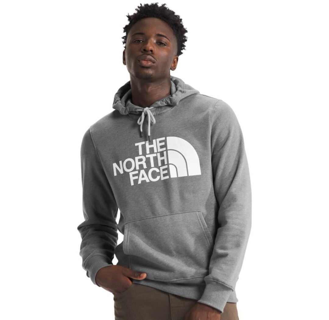 The North Face北面棉质舒适连帽卫衣高级灰Logo运动休闲亲肤透气