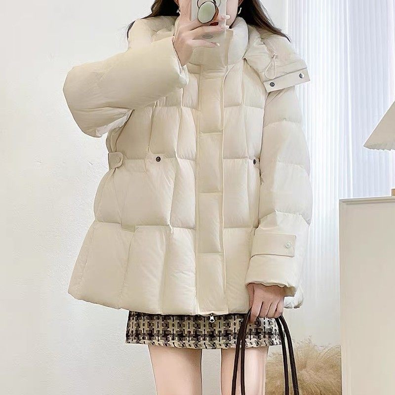 羽绒服女款2025新款冬季高级感羽绒外套中长款平湖时尚百搭外衣女