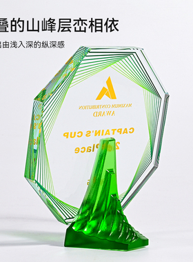八角多边形荣休退休纪念奖牌企事业商会年会年度季度月度评优奖杯