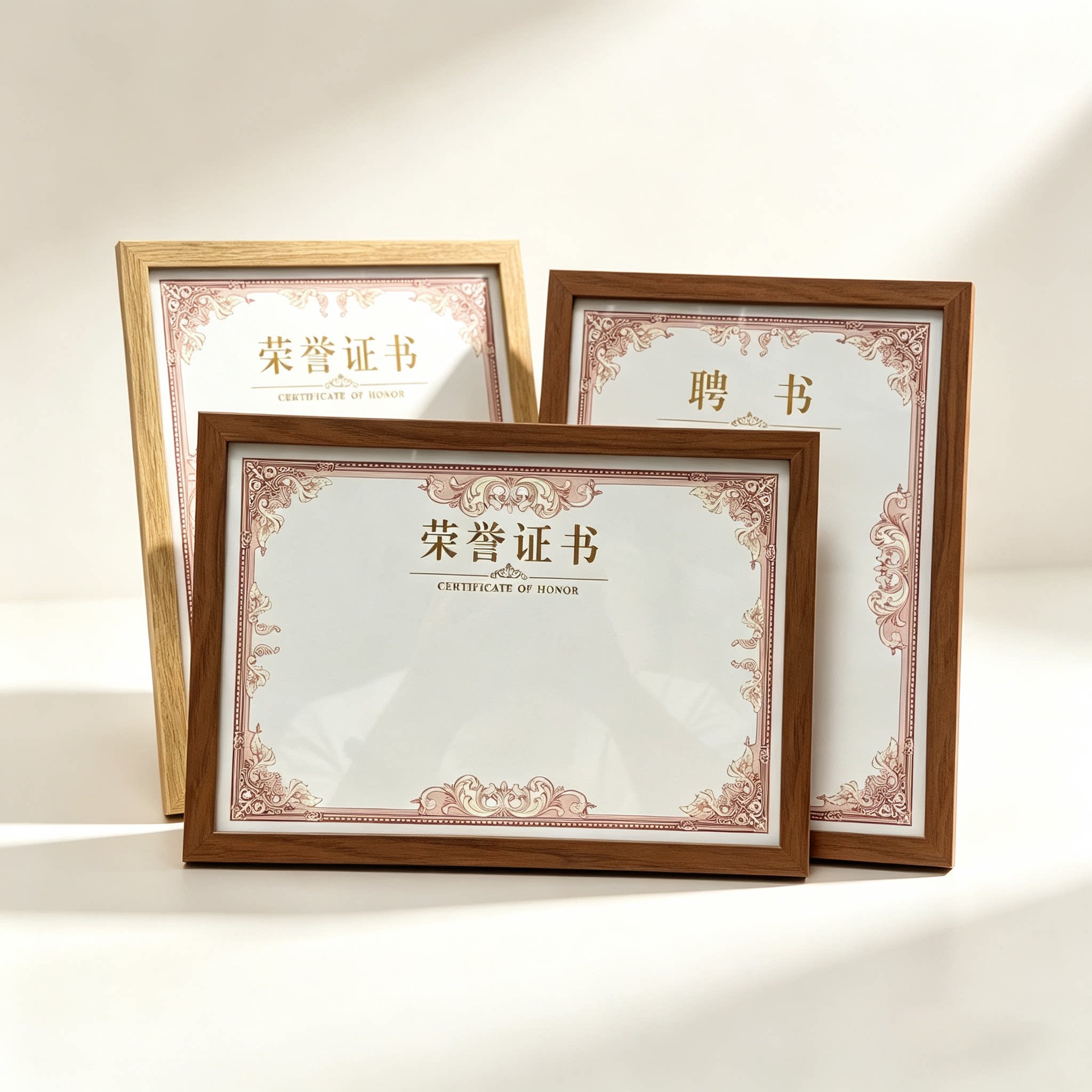 木框奖状荣誉证书聘书授权书嘉奖季度月度评选优秀员工评优证书