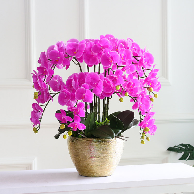 金色拉絲盆大盆蝴蝶蘭仿真花客廳店鋪擺設超大蘭花假花擺件裝飾花在類目 家居飾品, 花瓶/花器/仿真花/仿真飾品, 仿真花/假花中 - 來自Buy2taobao.com提供專業的淘寶代購服務