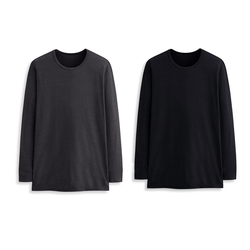 : EXCELLENT MENS AUTUMN COAT ROUND NECK WARM AND HOT BASIC BASE SHIRT SWEAT ABSORPTION ANTISTATIC MEDIUM THICKNESS AND INNER BRUSHING