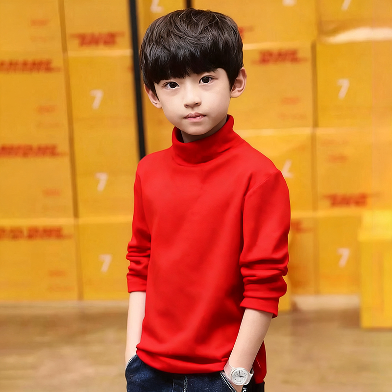 保暖儿童德绒秋冬内衣上衣男童女童冬季秋衣磨毛纯色加厚宝宝睡衣