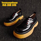 Toomanyshoes品牌断码 增高深口皮鞋 处理女鞋 松糕厚底乐福拼色36码
