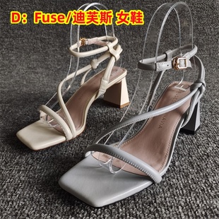 一字带凉鞋 露趾时尚 新款 D：Fuse 断码 性感夏季 真皮女鞋 迪芙斯正品