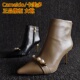 Cameido 真皮女靴尖头裸靴细高跟显瘦气质短靴 卡美多品牌撤柜新款