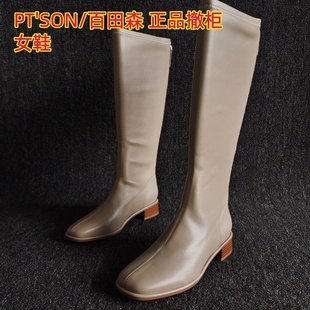 40码 高筒长靴36码 百田森品牌撤柜女靴骑士靴后拉链爆款 靴 SON