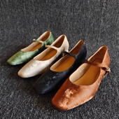 洋气36码 品牌断码 浅口玛丽珍鞋 牛皮粗跟低跟国风单鞋 新款 真皮女鞋