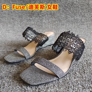 欧美风气质凉鞋 露趾时尚 新款 D：Fuse 断码 坡跟时尚 女鞋 迪芙斯正品