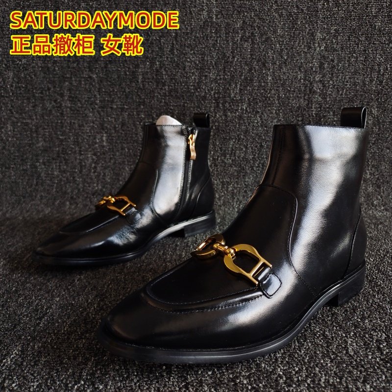 SATURDAYMODE品牌断码新款真皮女靴乐福欧美风气质短靴低跟牛皮靴,女鞋,时装靴,淘宝优惠券,粉丝福利购,淘宝优惠卷
