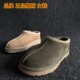 平底雪地靴羊毛加厚冬季 品牌断码 处理真皮女靴后空包头半拖鞋 保暖