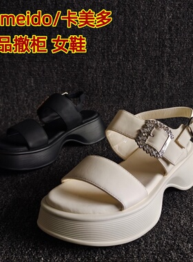 Cameido/卡美多品牌撤柜女鞋粗跟甜酷凉鞋松糕厚底底欧美38码39码