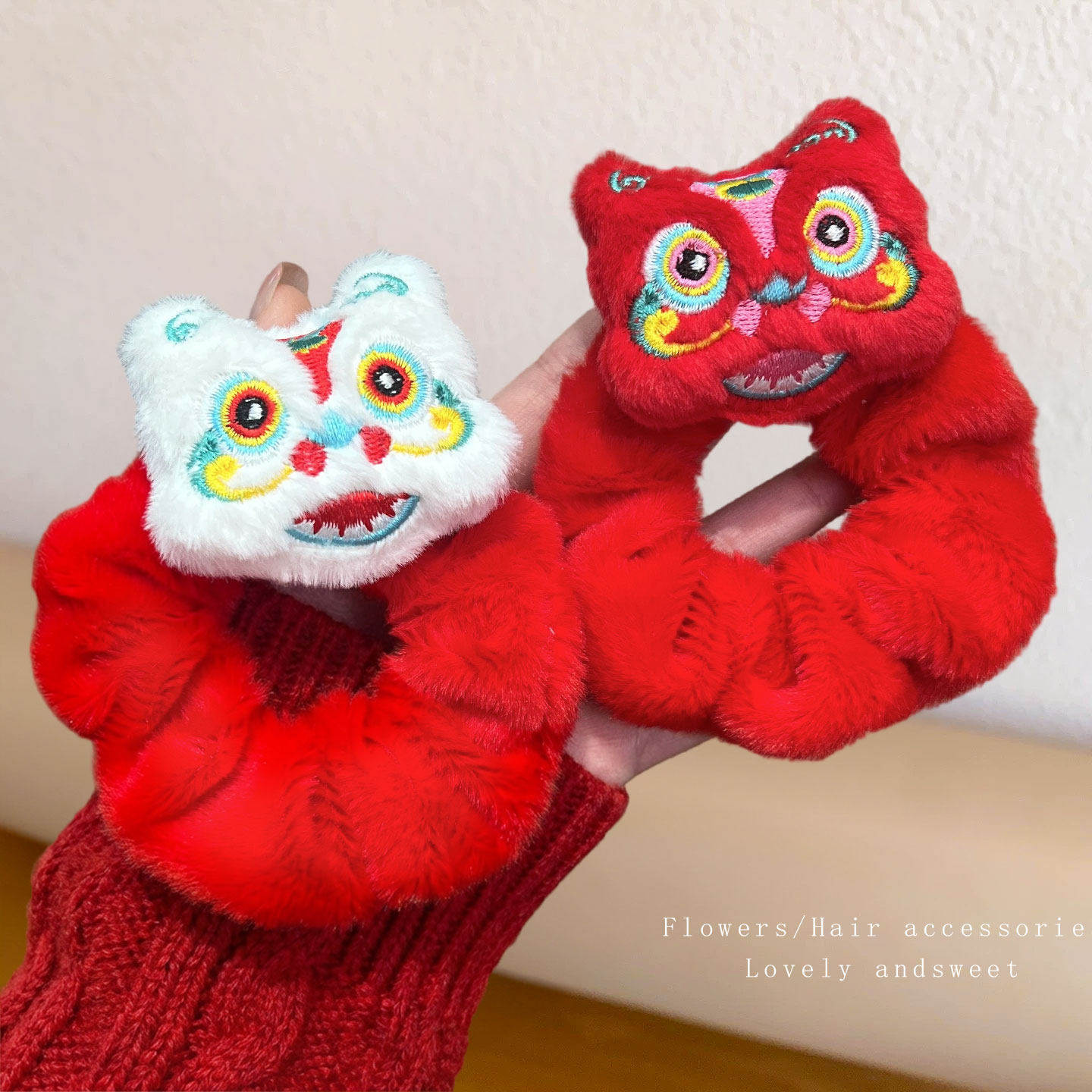 醒狮公仔大肠发圈红色新年毛绒头绳儿童皮筋高弹力扎头发拜年头饰,饰品/流行首饰/时尚饰品新,发饰,淘宝优惠券,粉丝福利购,淘宝优惠卷