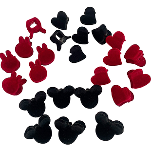 红色丝绒小抓夹宝宝发夹儿童新年过年编发夹子头饰女童公主头发卡