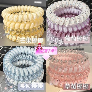 电话线发圈ins风女夏日透明发绳高弹力耐用扎头发橡皮筋头绳头饰