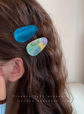 醋酸蓝色发夹小众BB夹卡子发卡侧边刘海碎发夹夹子头饰边夹发饰