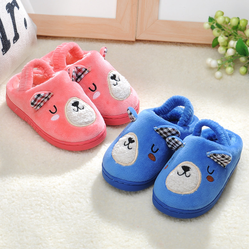 Pantoufles enfants en suède pour hiver - semelle plastique - Ref 987282 Image 5