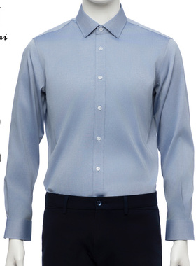 鲁泰男士纯色长袖衬衫2025新款商务正装纯棉休闲衬衣上班男装