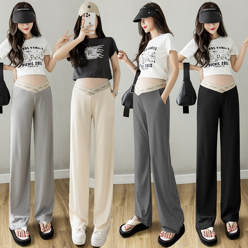 孕妇裤子春夏薄款外穿2026新款低腰阔腿裤长裤冰丝休闲打底裤夏季