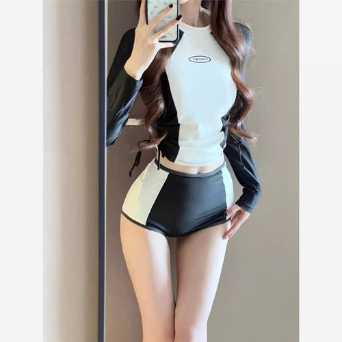 新款潜水服女分体长袖显瘦冲浪服