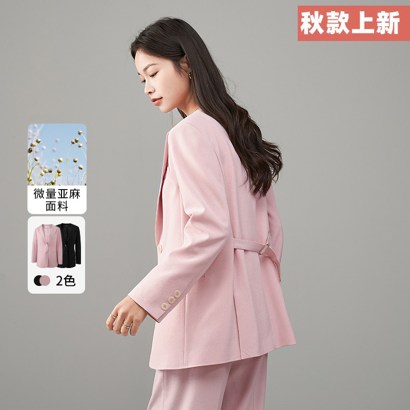 娅丽达高级感通勤收腰西装外套女秋新品上衣小个子宽松休闲小西服