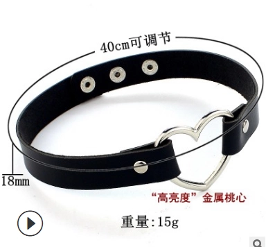 Полиуретановый аксессуар в виде сердечка, чокер, ожерелье, европейский стиль, в стиле панк