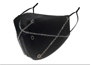 朋克PU皮口罩热血街区同款男女时尚漫游流夏校园帅气薄凉透气面罩