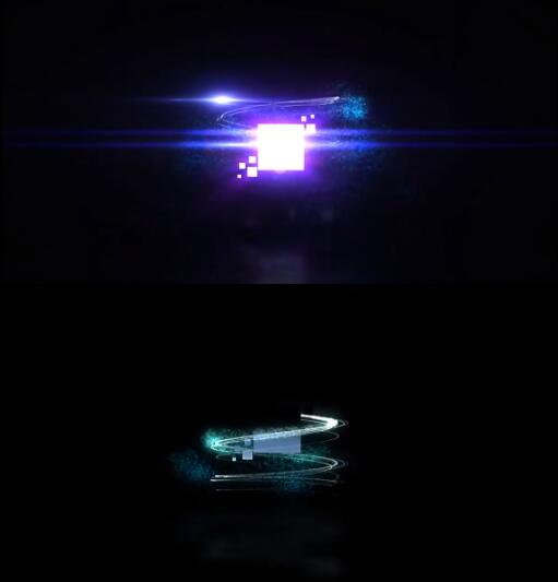 唯美简短绚丽光线条环绕上升动画揭示企业logo片头标题动画ae模板