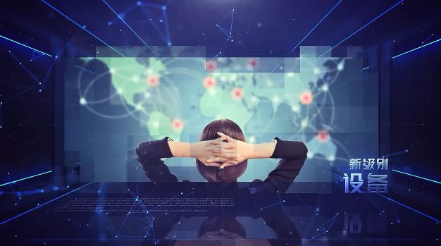 蓝色科技风数字网络三维空间隧道推进图文展示活动栏目包装AE模板