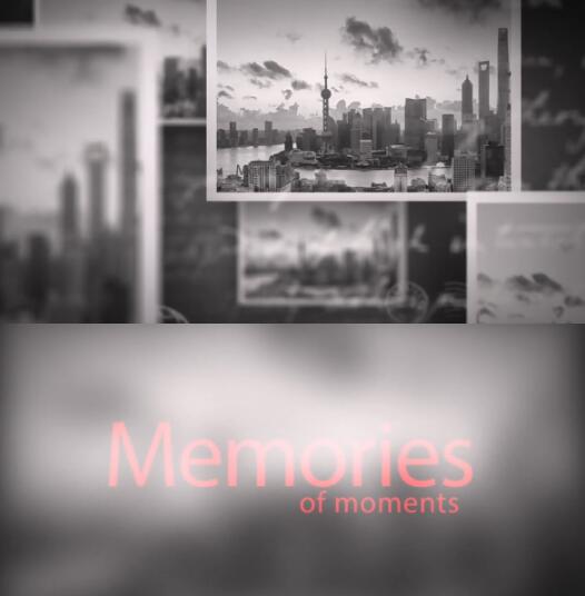 怀旧历史感老照片空间悬浮婚礼家庭回忆录幻灯片展示动画ae模板