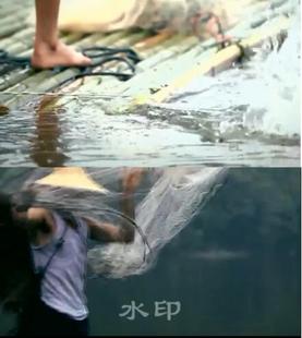 精致实拍美好大自然湖光山色平静水面渔夫竹排撒网捕鱼视频素材