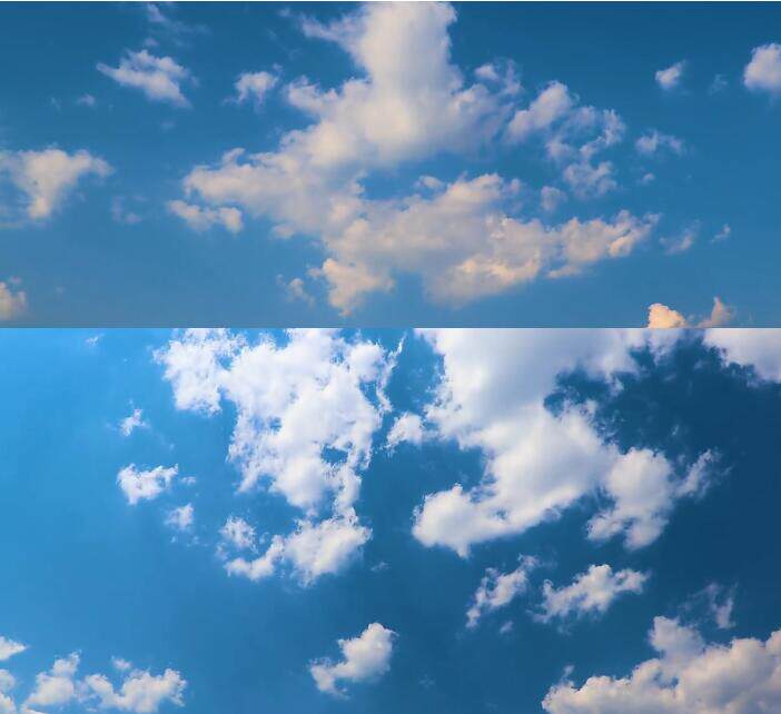 精致大气蔚蓝天空实拍蓝天白云飘动变幻延时循环视频素材