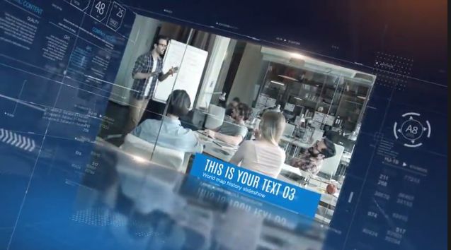 大气商务风立体三维空间高科技企业信息技术宣传片图文动画AE模板