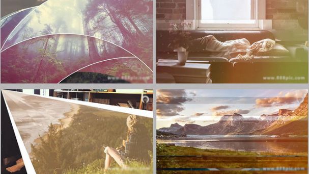 创意新颖浪漫转场过渡动画图片视频展示幻灯片全屏切换效果ae模板