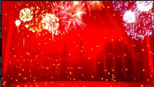 喜庆晚会烟花绽放企业年会综艺活动结尾今夜无眠伴奏舞台背景视频