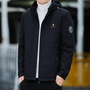 稻草人男装2025秋冬季新款连帽羽绒服中青年休闲保暖防风棉服外套