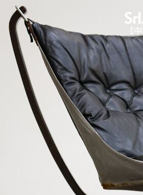 【中古现货】挪威黑色Falcon猎鹰椅榉木真皮休闲椅氛围感客厅办公