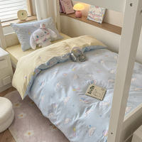 Violet all-cotton Sanrio small cartoon print three-piece set, pure cotton bed sheet, duvet cover and bedding four-piece set thumbnail 8