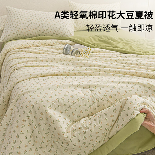 紫罗兰A类轻氧棉大豆夏被四件套空调被子夏凉被芯可水洗宿舍薄被